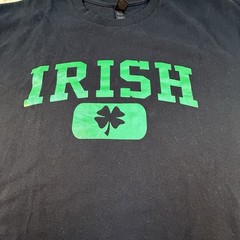 Gildan Ultra Cotton Black Irish Shamrock Graphic Tee Men L Short Sleeve Crew