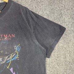 Vintage Batman Returns Shirt Mens XL Black 90s DC Comics 1991 Cartoon Faded