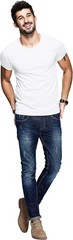 Men’s Elastic Slim Fit Crew-Neck T-Shirt Casual Solid Short Sleeve Tee White M