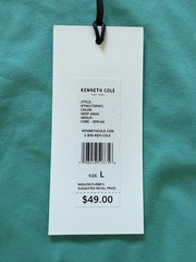 Kenneth Cole Men’s T Shirt Stretch Breathable Soft Cotton Deep Aqua Size Large