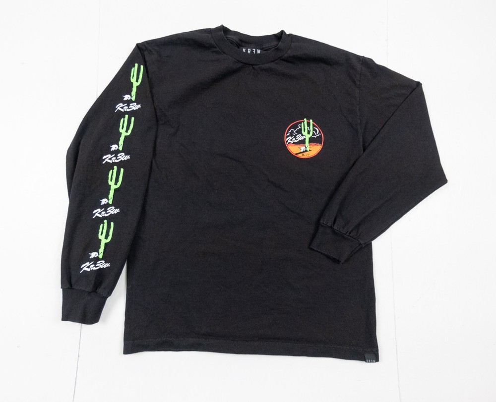 KREW Shirt Adult Medium Black Long Sleeve Skateboarding Streetwear Mens Tee