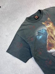 Vintage 1992 3D Emblem Cougar Wildlife Graphic T Shirt XL Made USA Single Stitch