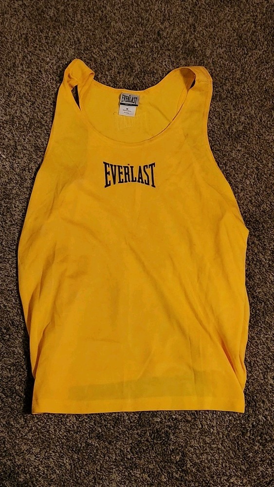 Everlast Yellow Sleeveless Muscle T-Shirt Size M Vintage Boxing Gym Tank Top