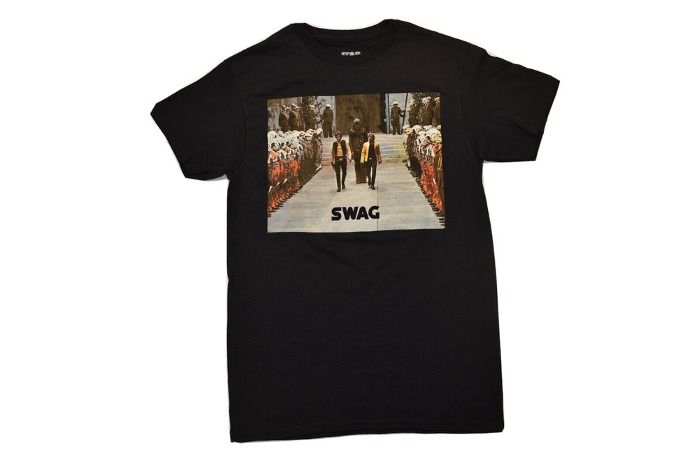 Fifth Sun Mens Star Wars Chewbacca, Han Solo SWAG Black Shirt New S