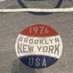 Men’s Gray Crew Neck Short Sleeve Graphic T-Shirt 1976 Brooklyn New York USA