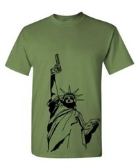 LIBERTY GUN (STATUE) – gun rights freedom – Cotton Unisex T-Shirt