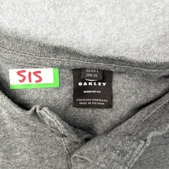 Oakley Shirt Mens Large Gray Henley Short Sleeve Logo Tee Casual Adult