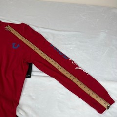 True Religion Mens True Buddha LS Tee Red Long Sleeve Graphic Shirt XL New $72