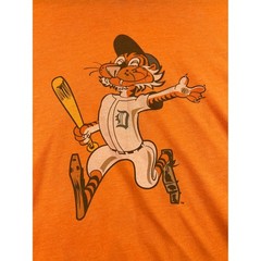 Red Jacket Detroit Tigers T Shirt Mens XL Orange Good Vintage Mascot Graphic Tee
