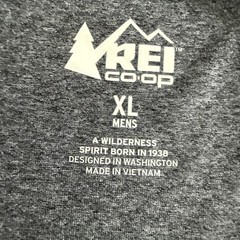 REI CO-OP Men’s T-Shirt Logo Top XL Gray Performance Hiking High-Quality Outdoor