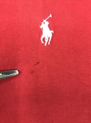 Polo Mens Graphic T-Shirt Red Big Logo Sz XXL Casual Pullover W/Stains See Pics