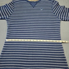 Ditch Plains Blue Shirt Striped Thermal Waffle Knit Long Sleeves Top Mens Size M