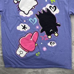 Hello Kitty Shirt Mens Medium Purple Anime Cartoon AOP Double Sided Art Sanrio