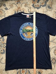 Homage Silicon Heartland Ohio Shirt Mens XL Blue Graphic Tee Soft Crewneck