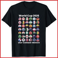 Soccer World Cup 2026 All Country Ball Black Cotton T-Shirt S-5XL