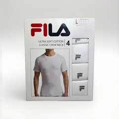 New FILA Men 4 Pack Cotton Crew Neck T-Shirts Ultra Soft Classic Tee Size M L XL