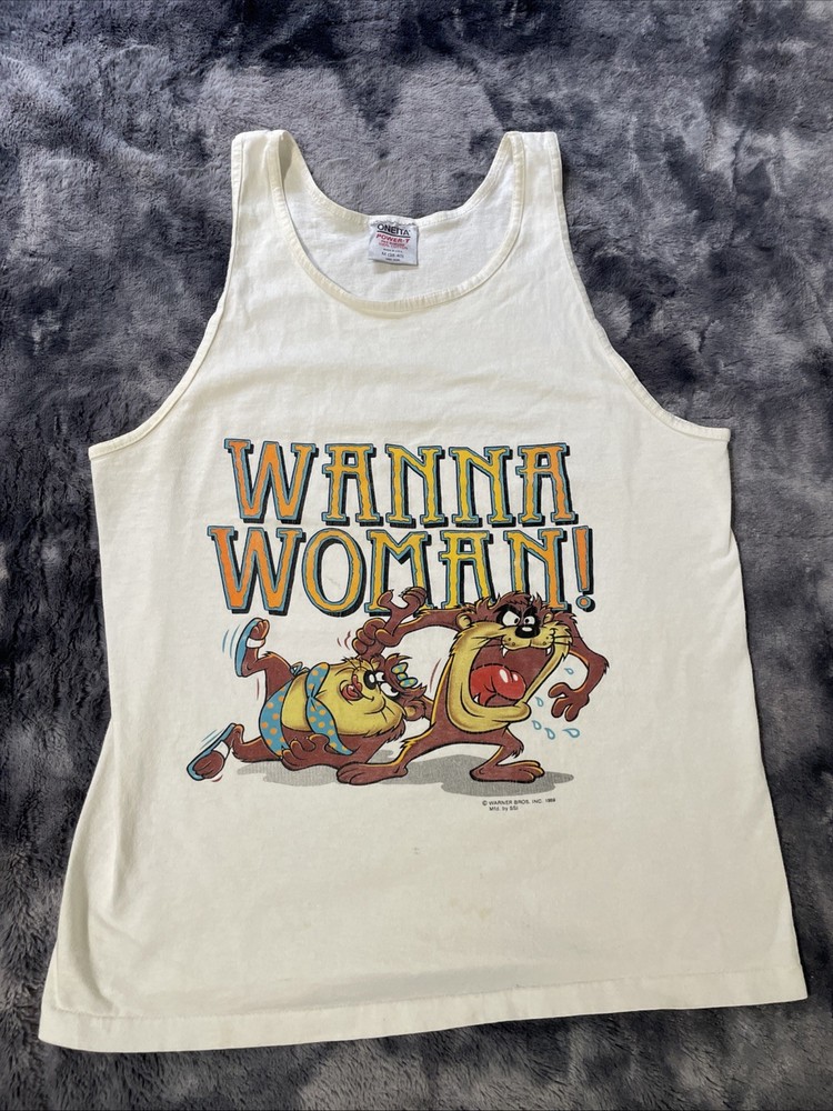 Vtg Tasmanian Devil Taz Looney Tunes Tank Top Med Florida Single Stitch USA Made