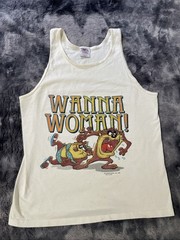 Vtg Tasmanian Devil Taz Looney Tunes Tank Top Med Florida Single Stitch USA Made