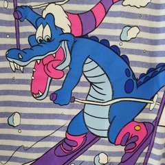RARE Vintage 90s WDW Disney Blizzard Beach Ice Gator Striped Graphic T-Shirt XXL