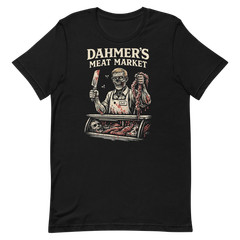 Dahmer’s Meat Market T-Shirt Retro True Crime Horror Graphic Tee Creepy XS-5XL