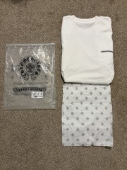 Chrome Hearts Men’s M White Pocket Graphic Cross Logo Crew Neck Tee
