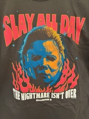 Halloween II Slay All Day 2XL Firey Mask Charcoal Universal City Studios New