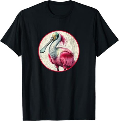 Roseate Spoonbill T-Shirt Retro Bird Tee Design *NEW* 10 Colors by Bird.Fan