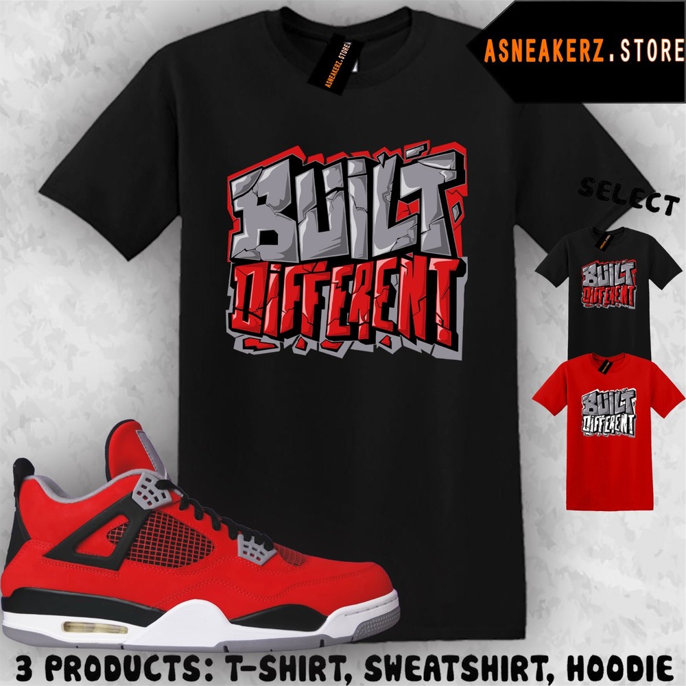 Tee Shirt Matching AJ 4 Toro Bravo 2026 To Match Sneaker Built Different T-Shirt