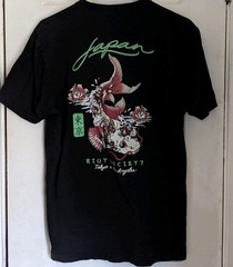 RIOT SOCIETY Tokyo Los Angeles koi fish Cotton Men’s t-shirt tee Size L Black