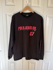 Vintage 90s Polo Jeans Co Ralph Lauren Black Long Sleeve Shirt Men’s LG Y2k USA