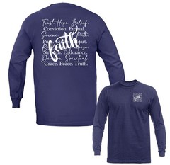 Faith Word Collage Christian Inspirational Religious Long Sleeve T-Shirt