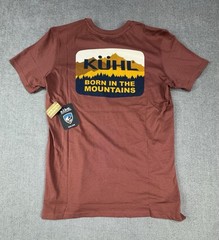Kuhl Shirt Mens Medium Rust Organic Cotton Brown Hiking Trek New