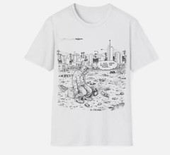 r. crumb i just kinda go with the flow black and white tshirt