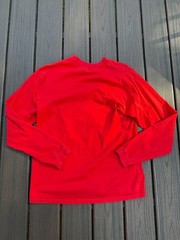 Gildan Ultra Cotton Red Long Sleeve T-Shirt with Eagle Neck Embroidery