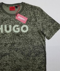 NWT HUGO BOSS 100% Cotton Crew Neck Contrast Trim T-Shirt Dark Green L (Large)