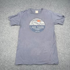 ComfortWash Lake Tahoe California Mountain Graphic Tee Blue Gray Small S
