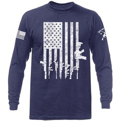 Gun Flag 2nd Amendment Veteran Military Patriotic US Flag Long Sleeve T-Shirt