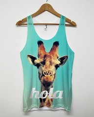 HOLA GIRAFFE ALL OVER PRINT VEST FUNNY STREET APPAREL MEN WOMEN HOLIDAY SUMMER