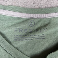 Free Fly Shirt Mens L Green Bamboo Performance Short Sleeve Chest Pocket Tee