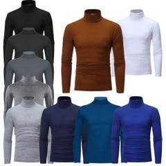 US Men Mock Turtleneck Undershirt Mens Long Sleeve Base Layer Thermal Shirts Top
