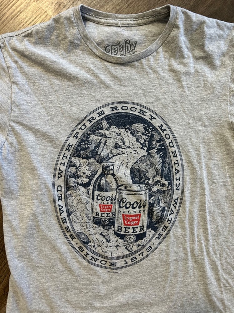 Coors Export Lager gray Tee Luv slim fit beer vintage advertising t-shirt Medium