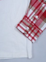 New Harvard University T-shirt Flannel button cuff Mens Large long sleeve crew
