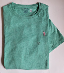 POLO Ralph LAUREN Men`s Crew-neck T-shirt CUSTOM SLIM Fit Blue Green M L XL 2XL