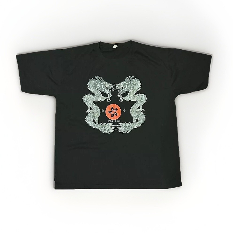 Vintage Hong Kong Double Dragon Graphic design Tshirt Adult XL Cotton from China