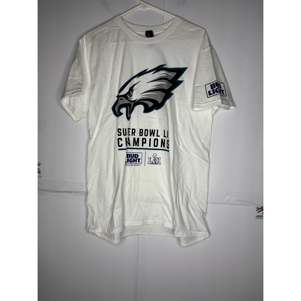 Hanes Philadelphia Eagles Bud Light Super Bowl LII Champions White T-Shirt XL