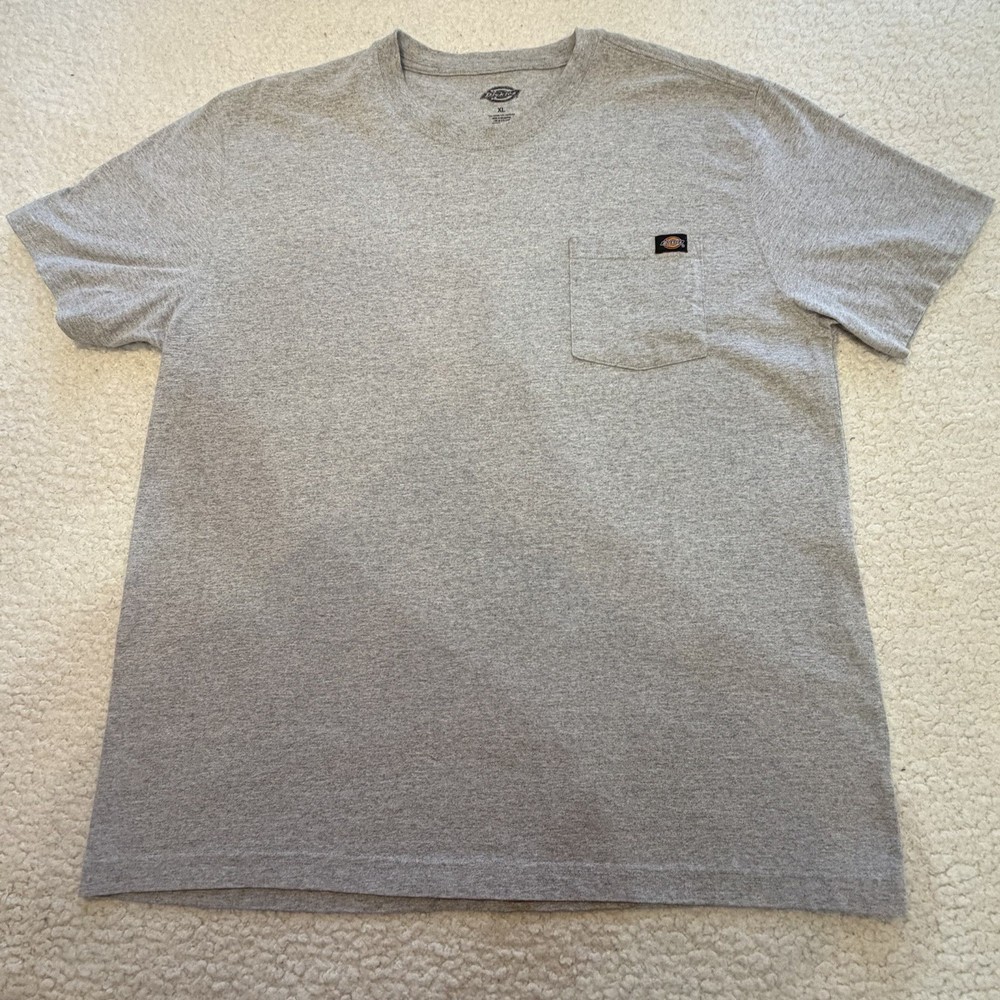 Dickies Short Sleeve T Shirt Size XL Mens Front Pocket Work Shirt Gray