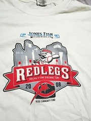 2008 Cincinnati Reds Redlegs Run Home 5k Community Fund Charity Event Shirt L