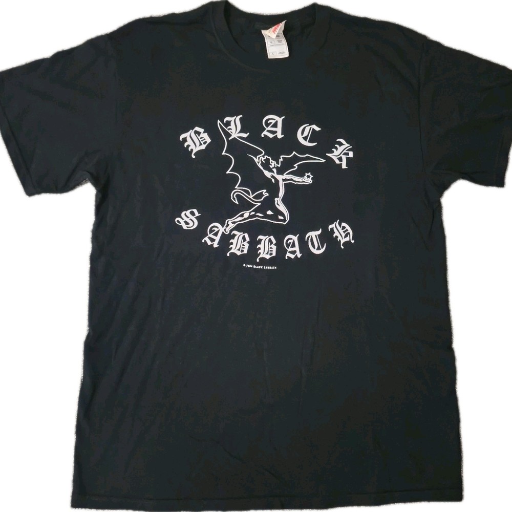 Vintage Black Sabbath 2004 Black T Shirt Mens Size Large Double Sided Rock