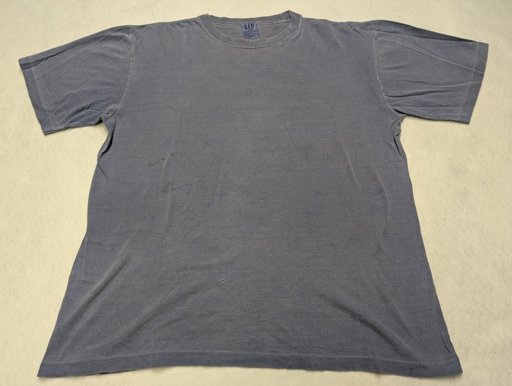 Vintage GAP T Shirt Men M Blue Fade Thrashed Distressed Single Stitch 90s Street