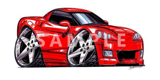 American Muscle Sports Car Cartoon T-Shirt #9073 corvette automotive art